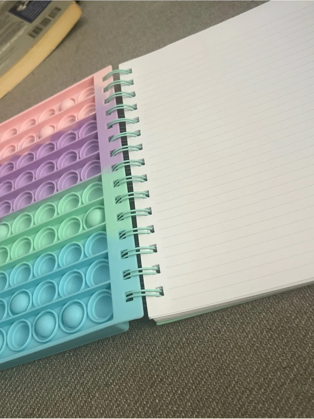 Pastel Macaron Pop It Fidget Spiral Notebook A5 Sensory Bubble Journal